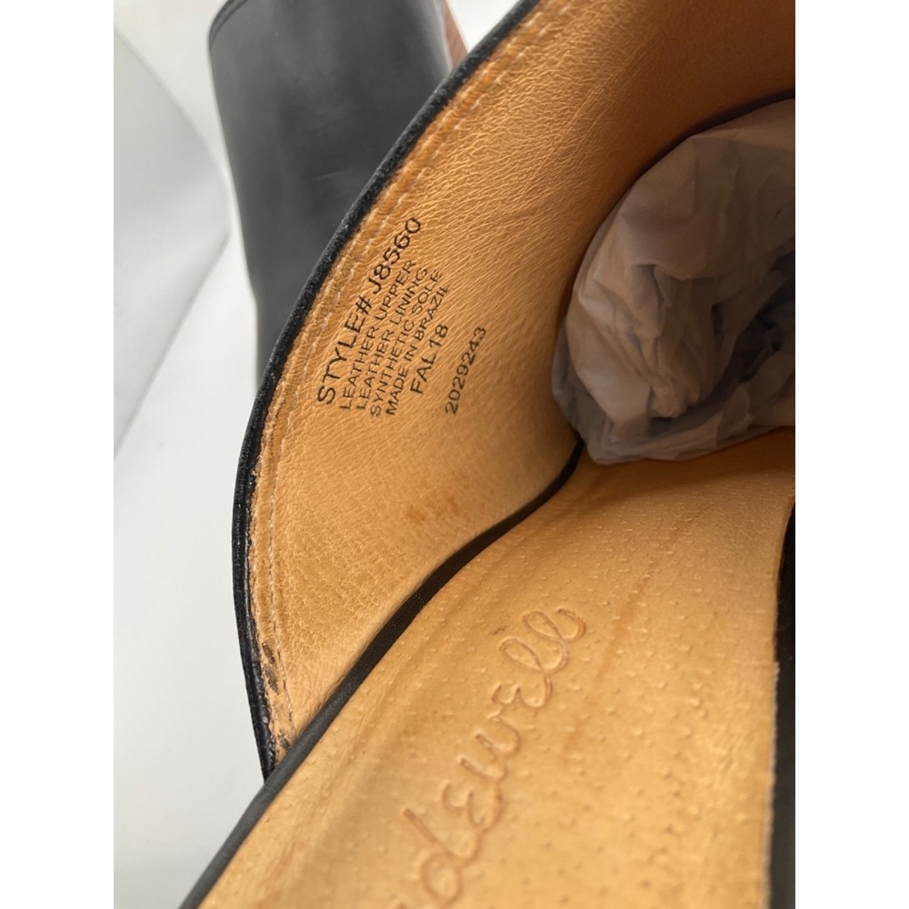 Madewell The Harper Black Leather Pointed Toe Block Heel Minimalist Size 7.5 - Picture 8 of 15